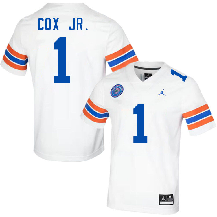 Brenton Cox Jr. Florida Jersey,Florida Gators #1 Brenton Cox Jr. Jersey Youth Uniforms-Throwback White